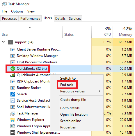 windows task manager end task